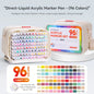 LANGUO 96-288 Colors Direct Liquid Acrylic Paint Pens Brush Marker Pen