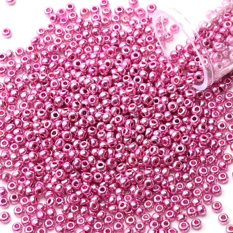 12Grams/Tube 2mm Metallic Seed Beads Japanese Round Glass Seedbeads 1200pcs