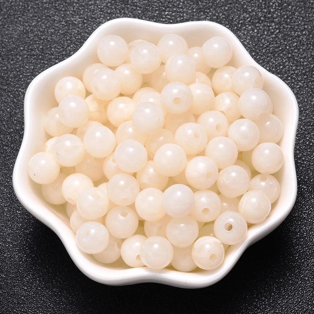 6-18mm Gradient Acrylic Beads Round Cat's Eye  Loose Spacer Beads