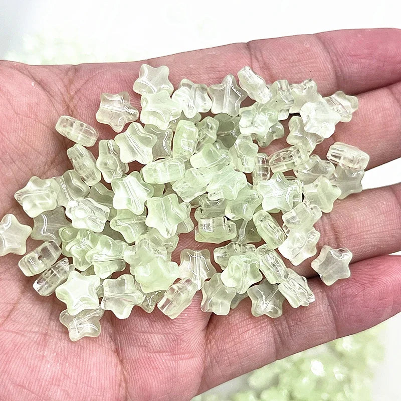 New 30pcs 8mm Five-pointed Star Matte Glass Beads Loose Spacer Beads