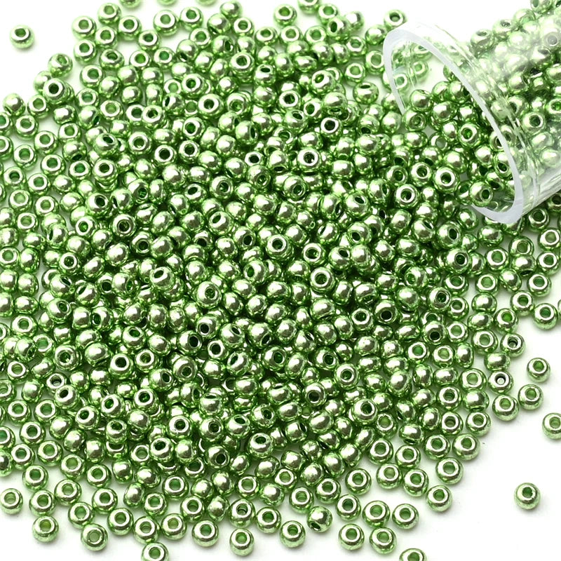 12Grams/Tube 2mm Metallic Seed Beads Japanese Round Glass Seedbeads 1200pcs