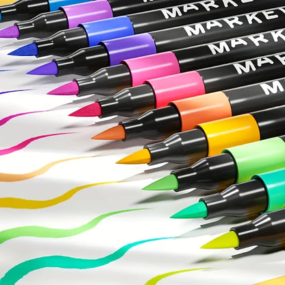 Soft Brush Tip Acrylic Marker Pens – Vibrant, No Bleeding