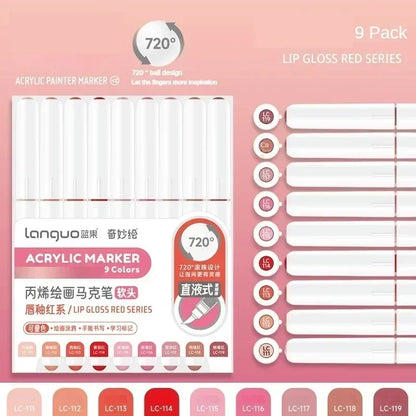 LANGUO 240/9 Colors Acrylic Color Markers Direct Liquid Paint Marker