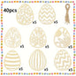 40 Pieces Wooden Easter Egg Ornaments