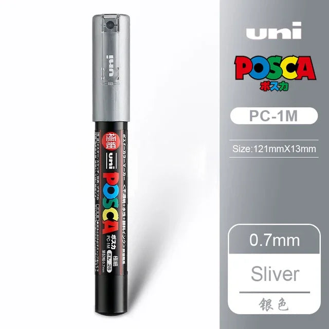 UNI POSCA Markers Set PC-1M/3M/5M Permanent Acrylic Paint Pen Quick Dry