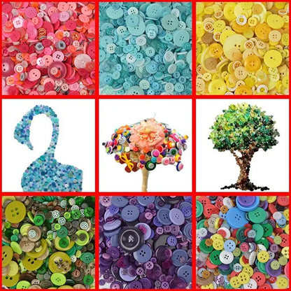 50Gram  Mix size wooden buttons