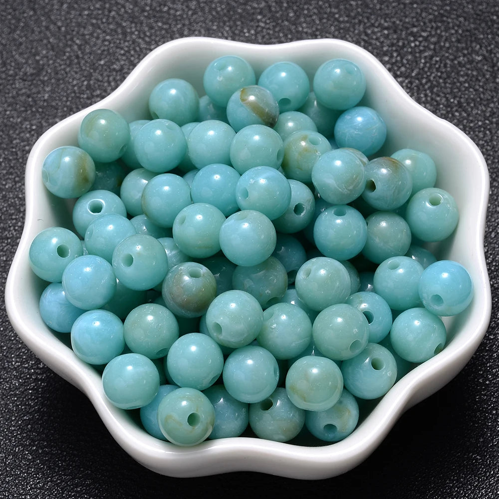 6-18mm Gradient Acrylic Beads Round Cat's Eye  Loose Spacer Beads