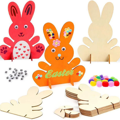 1set Unfinished Wooden Bunny Cutouts