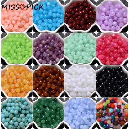 6-18mm Gradient Acrylic Beads Round Cat's Eye  Loose Spacer Beads