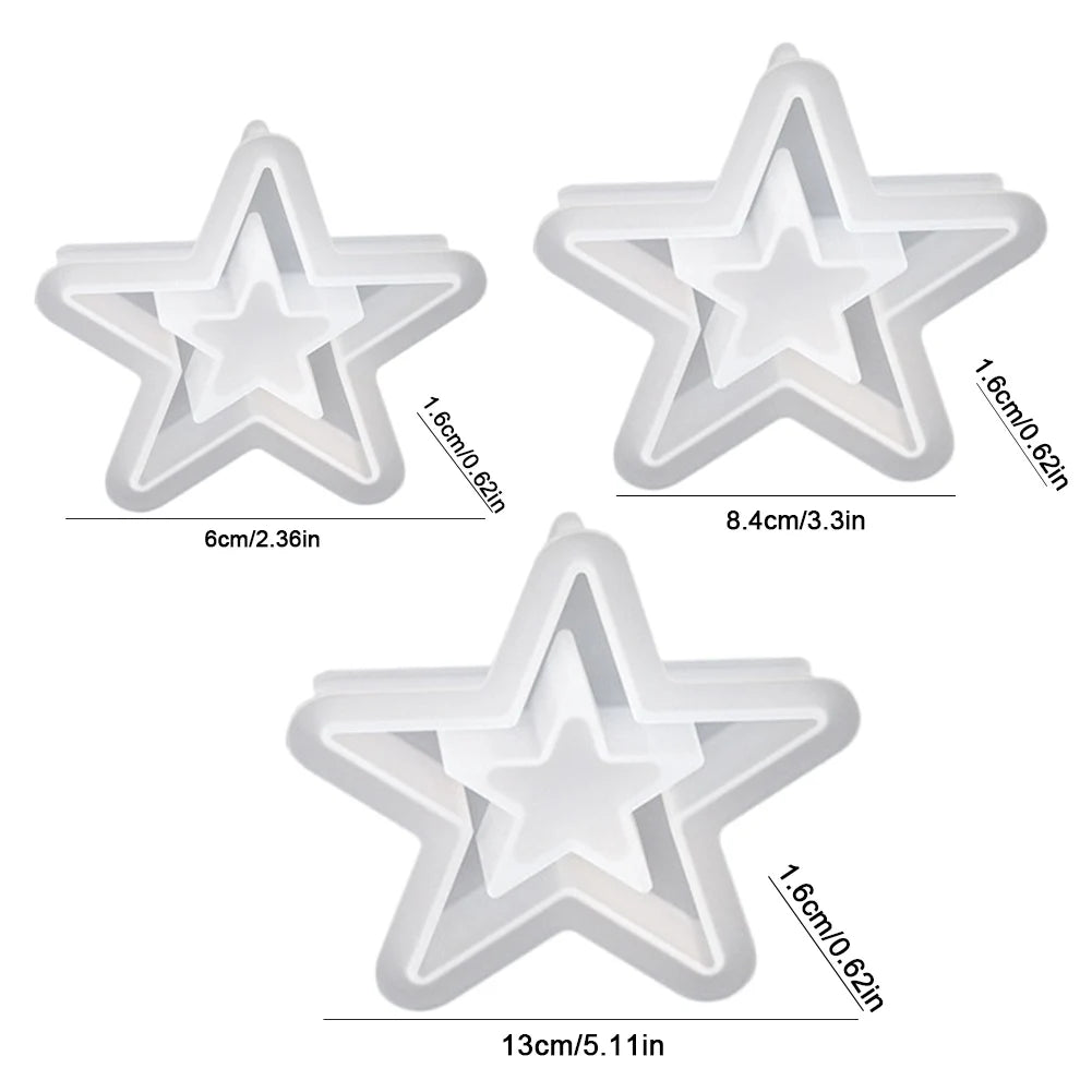 1/3Pcs Christmas Stars Silicone Mould