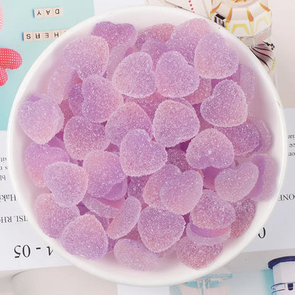 20pcs Slime Gradient Star Heart Nail Charms Mixed Candy Resin Charm Jelly Cabochon Mini Clay Polymer Slime Beads Nail Decoration