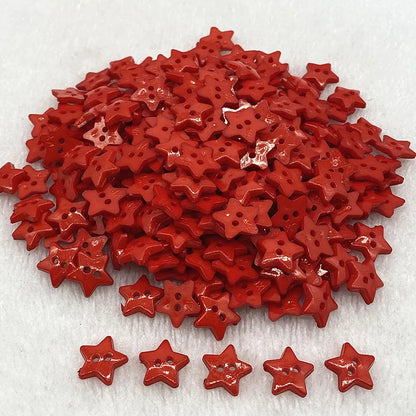 New 12mm-15mm-20mm Colours Five- Pointed Star with Two Eye Buttons