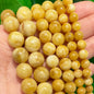 Natural Stone Dark Blue Chalcedony Jades Beads Round Loose Spacer Beads