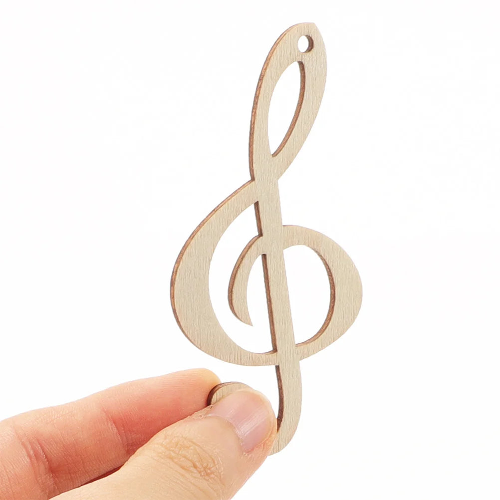 20Pcs Unfinished Wood Music Notes