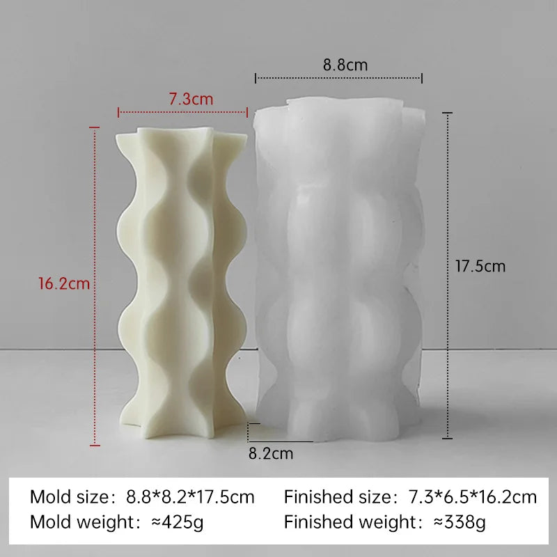 Striped Cylinder Aroma Candle Silicone Mold