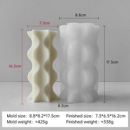 Striped Cylinder Aroma Candle Silicone Mold
