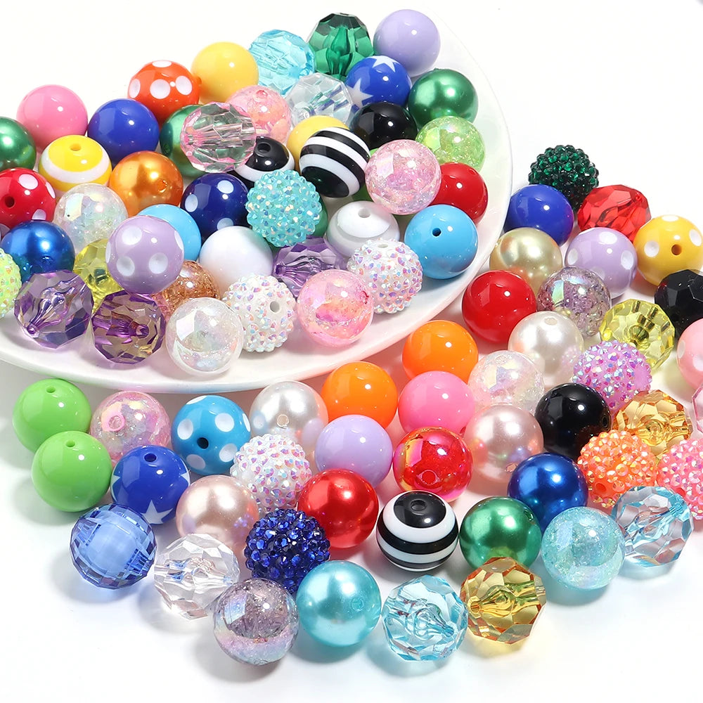 12Pcs Same Color Series Beads 20mm Loose Spacer Beads