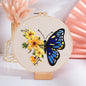Embroidery Kit Butterfly Printed Pattern for Beginner