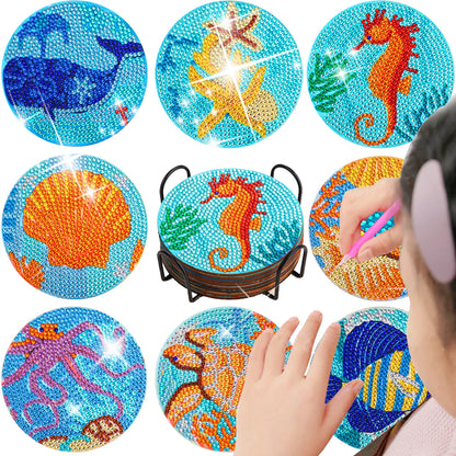 8pc/sets Mandala Diamond Painting Coasters