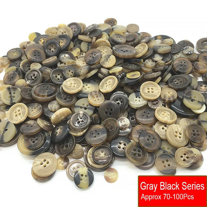 50g/Pack Mix Size Mix color Resin Button 1-3cm