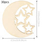 20/30pcs Hollow Wooden Moon Star