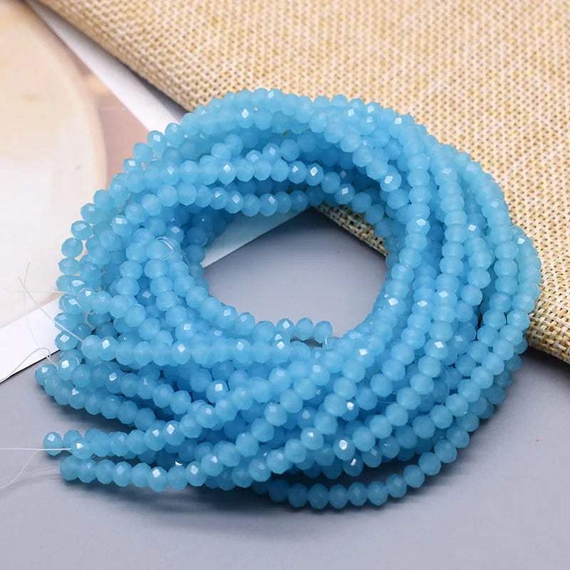 New 2 3 4mm Dyeing Rondelle Crystal Glass Beads