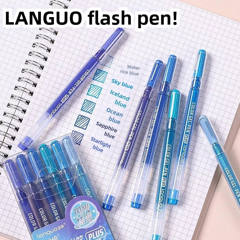 LANGUO 207/4 Colors Glitter Acrylic 0.5/1.0mm Gel Pen