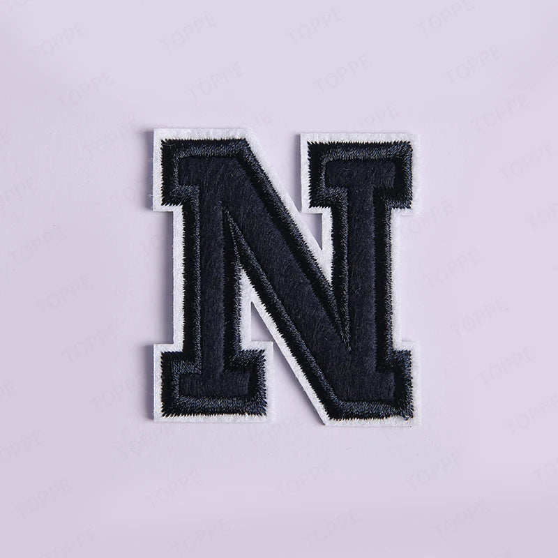 Navy Blue Letter Iron On Patch Applique