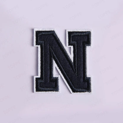 Navy Blue Letter Iron On Patch Applique
