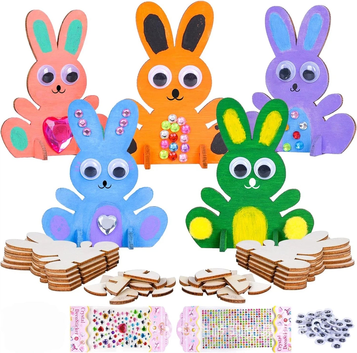 20Pcs Wooden Easter Ornaments to Paint