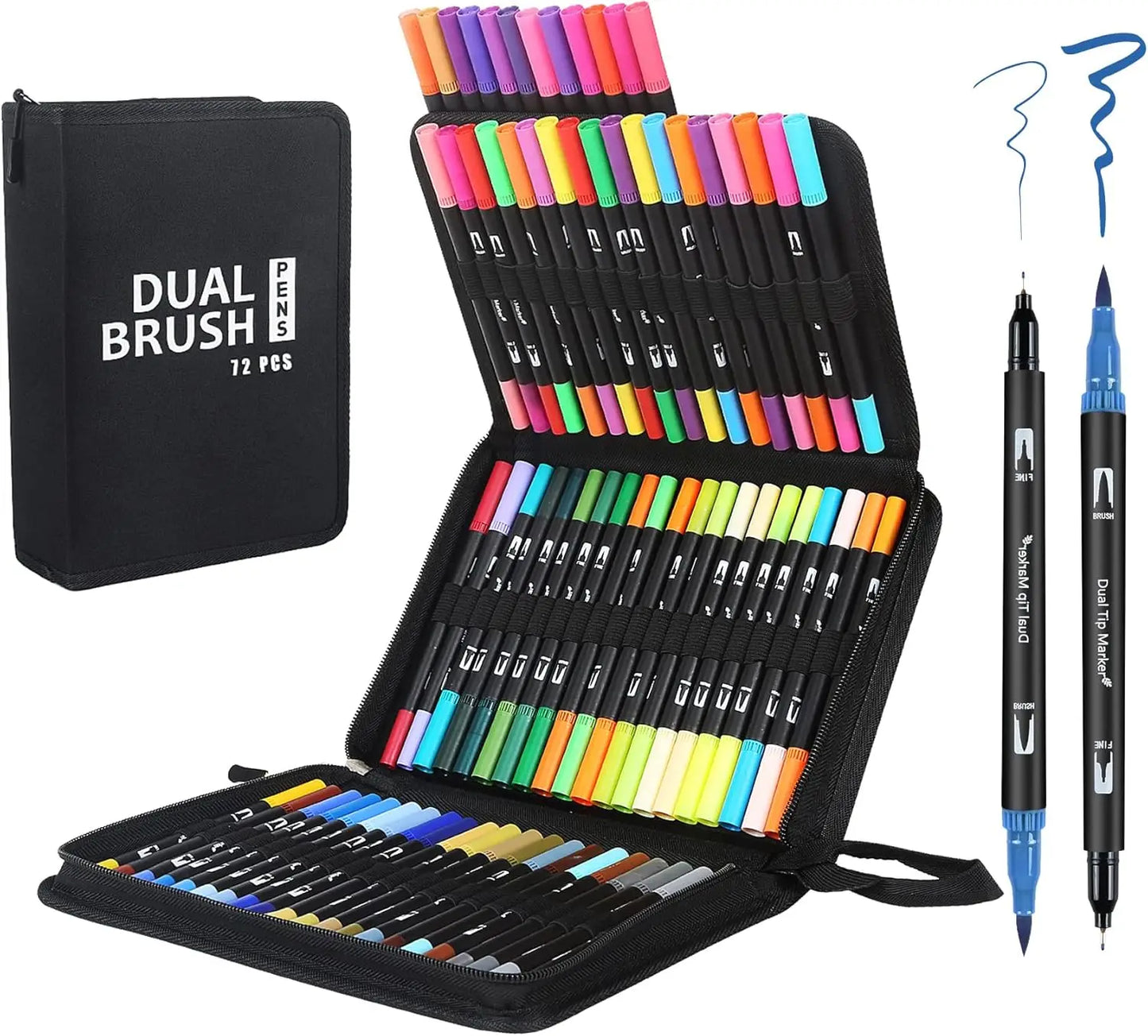 Dual Tip Brush Marker Pens with Fineliner  Felt Tip Pens Set,