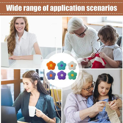 Punch Needle Coaster Kit 6 Flowers Yarn Punch Coaster Kit