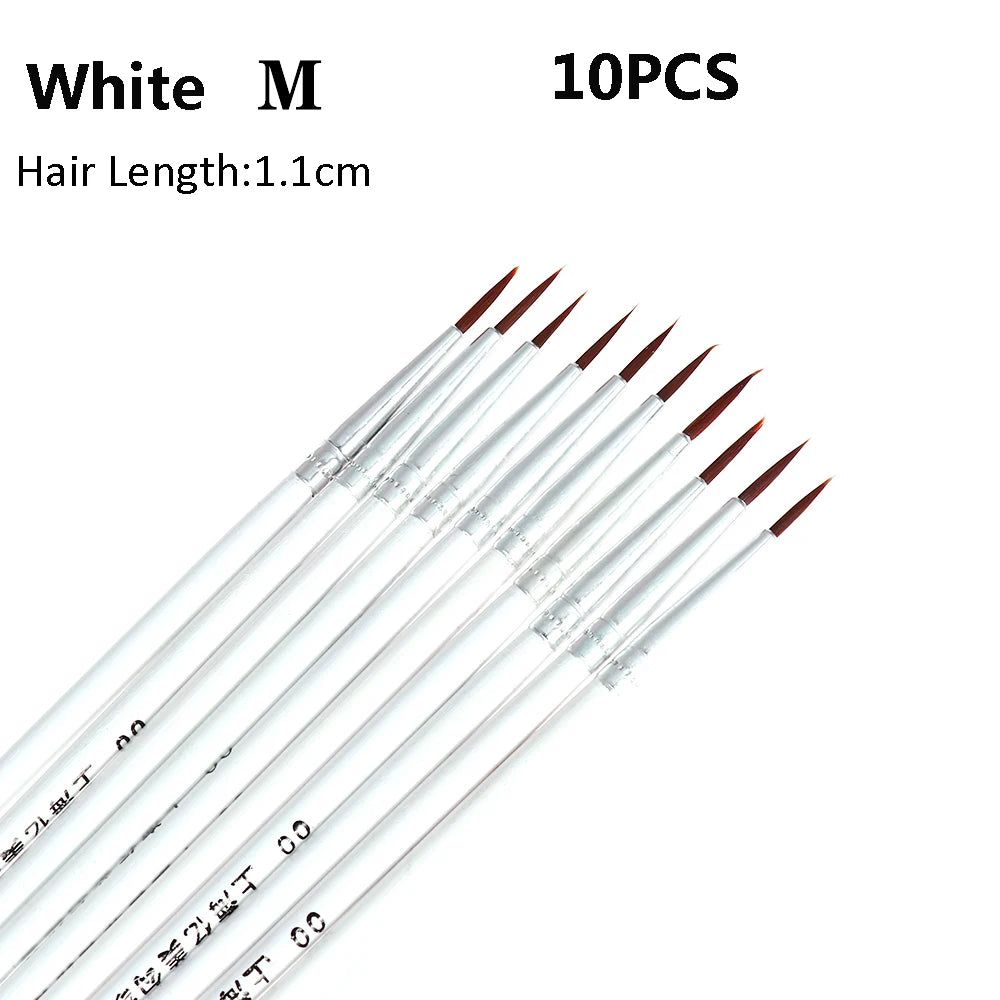 10Pcs Art Supplies Hand Painted Thin Hook Line Pen Drawing Art Pen Paint Brush Nylon Brush Acrylic Painting Pen Wholesale