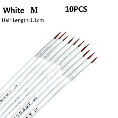 10Pcs Art Supplies Hand Painted Thin Hook Line Pen Drawing Art Pen Paint Brush Nylon Brush Acrylic Painting Pen Wholesale
