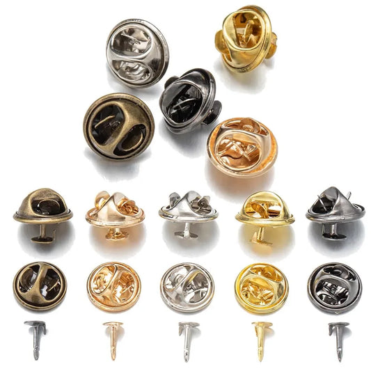 100pc Metal Locking Pin Back Brooch Badge Holder