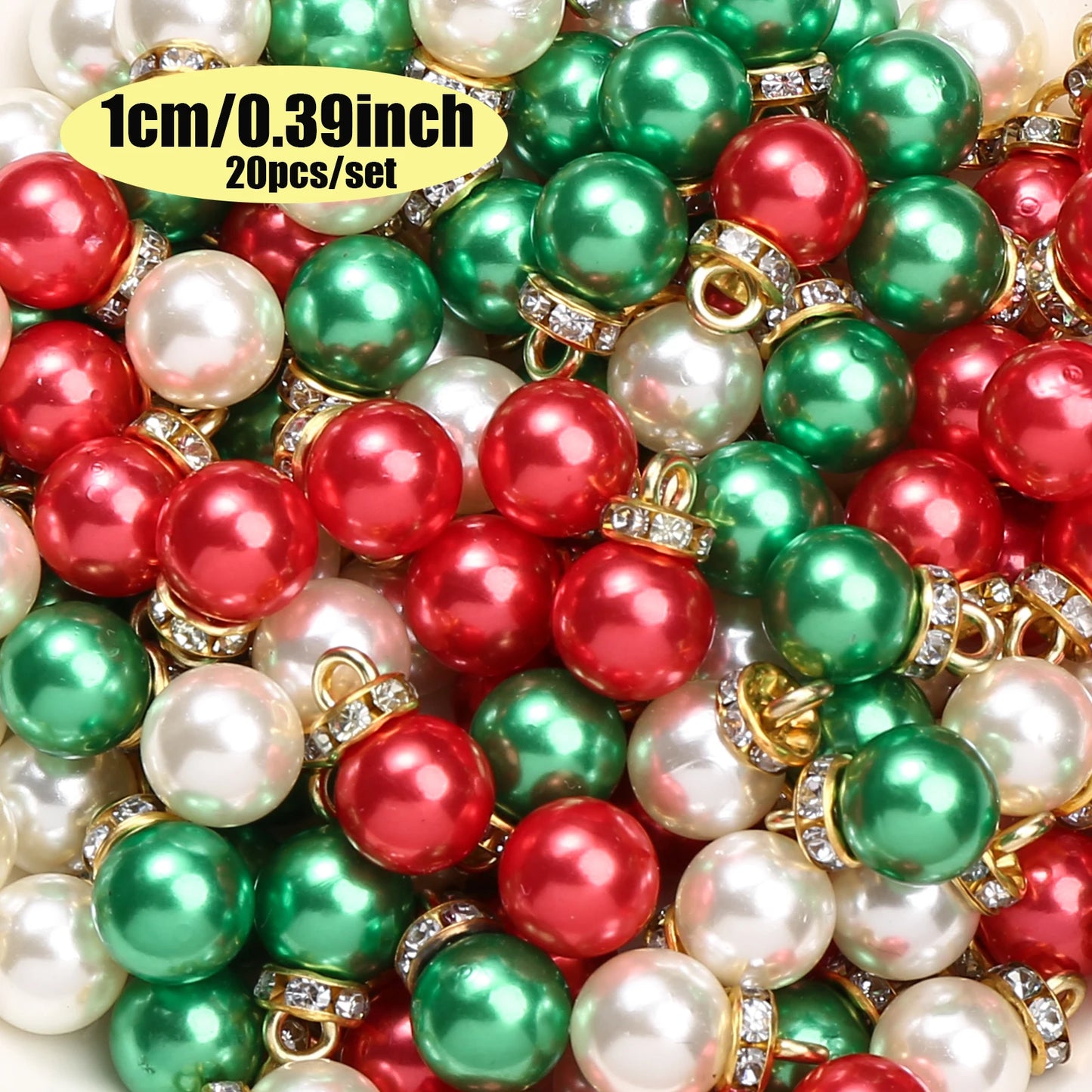 20pcs/set Shiny CCB Christmas Beads Pendant