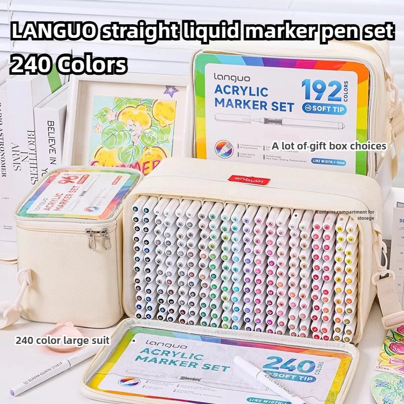 LANGUO 240/9 Colors Acrylic Color Markers Direct Liquid Paint Marker