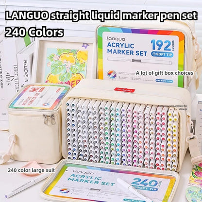 LANGUO 240/9 Colors Acrylic Color Markers Direct Liquid Paint Marker