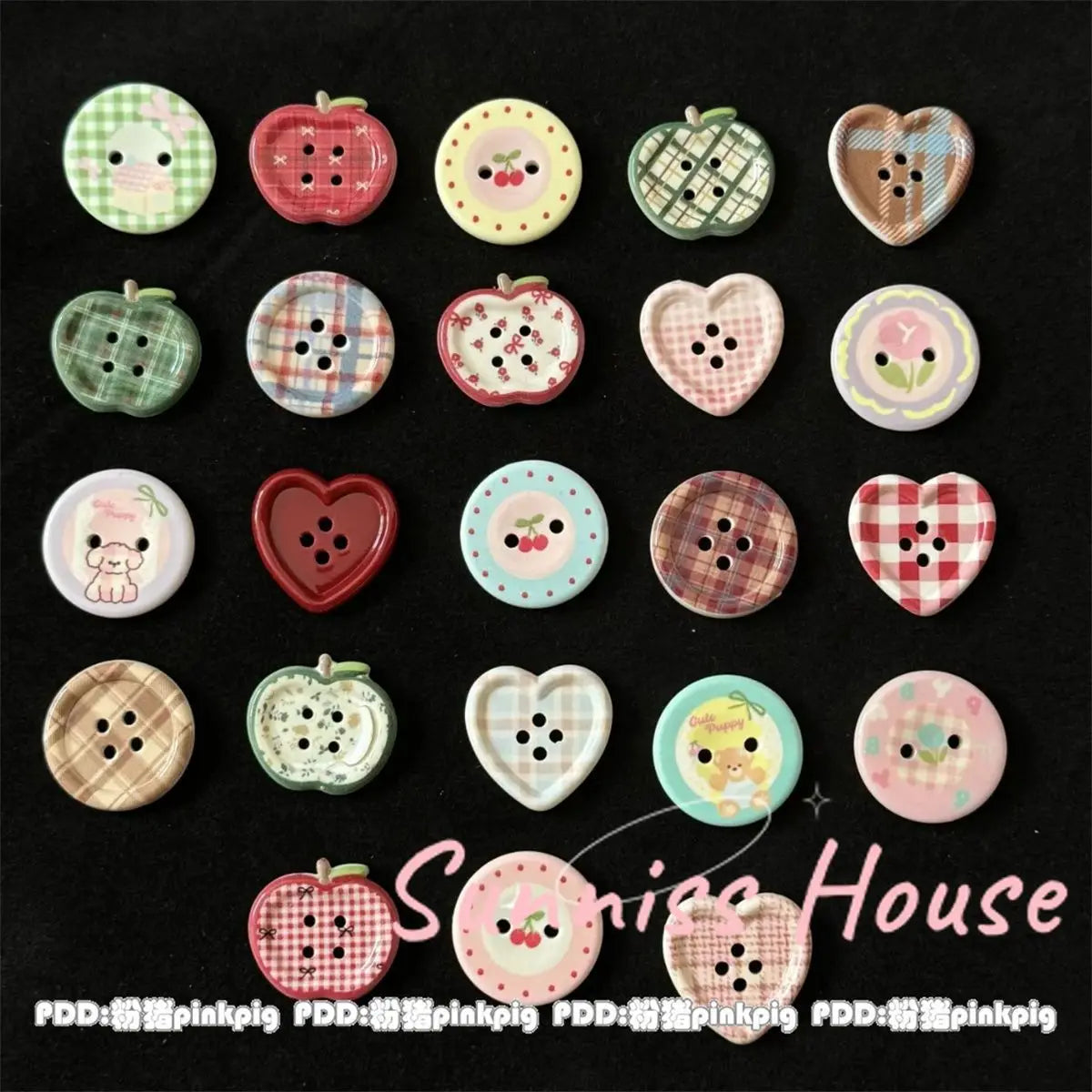 25Pcs Mixed Color Handmade Resin Round 2/4-hole Button