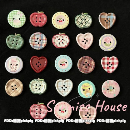 25Pcs Mixed Color Handmade Resin Round 2/4-hole Button