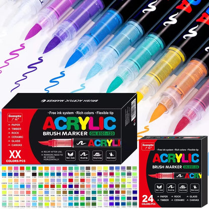 Acrylic Paint Pens Markers Brush Tip