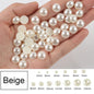 30-1000Pcs Half Flatback Imitation Pearls Beads White/Beige