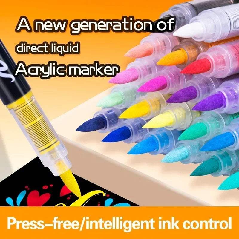 Acrylic Paint Pens Markers Brush Tip