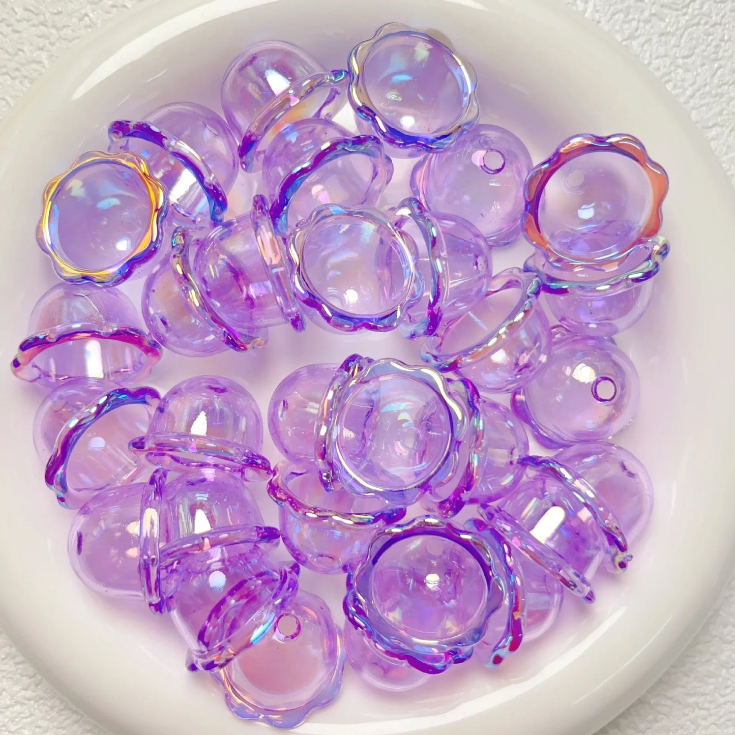 10Pcs/Lot Transparent UV Plated Acrylic Wind Bell Beads Charms
