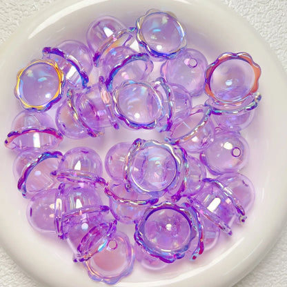 10Pcs/Lot Transparent UV Plated Acrylic Wind Bell Beads Charms