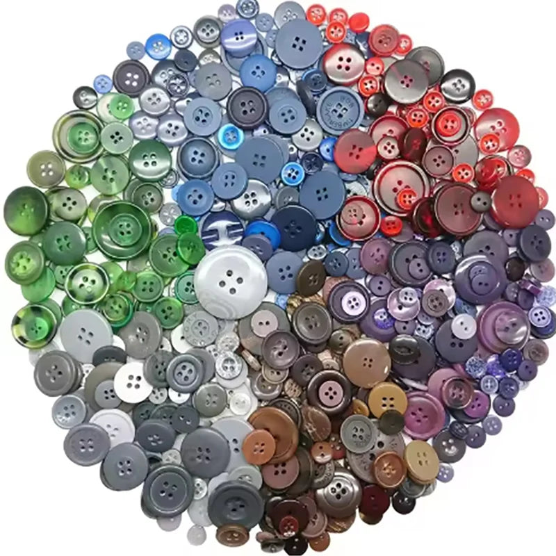 50g/Pack Mix Size Mix color Resin Button 1-3cm