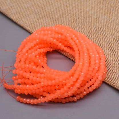 New 2 3 4mm Dyeing Rondelle Crystal Glass Beads