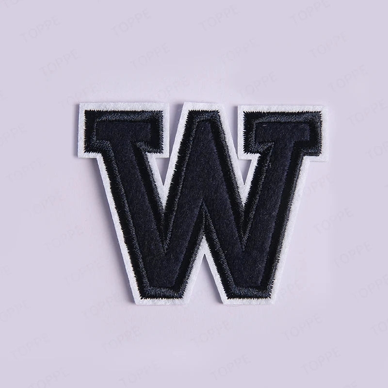 Navy Blue Letter Iron On Patch Applique