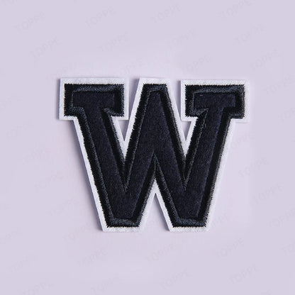 Navy Blue Letter Iron On Patch Applique