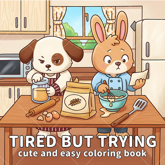 TIRED BUT TRYING Bold-easy Patterns Coloring Book